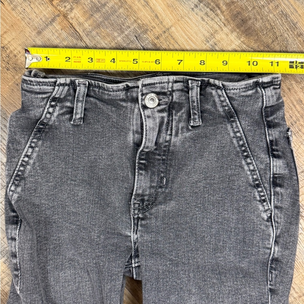 We The Free Black Flare Jeans Raw Hem High Rise Boho Retro Size 24 - Picture 3 of 7